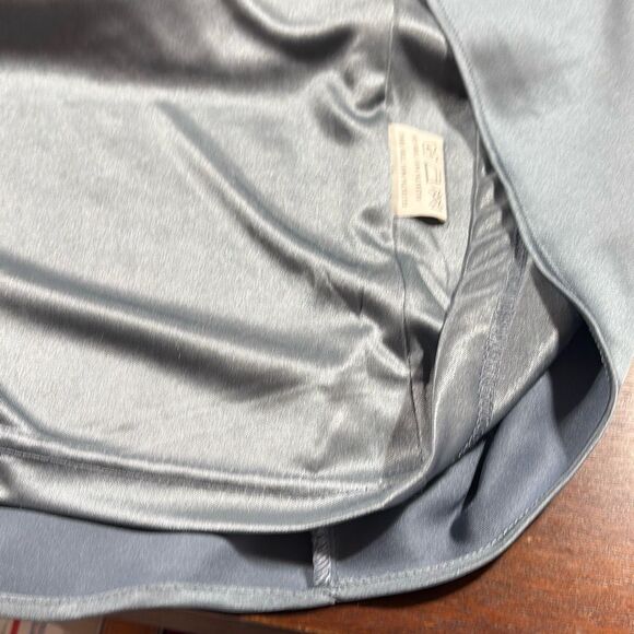 Revelry Jade Satin Charmeuse One -Shoulder Maxi Dress French Blue 2 - Picture 12 of 15